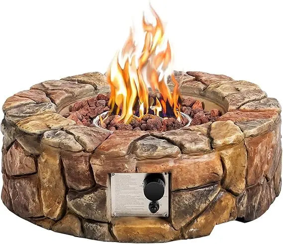 Ljustra Gas Fire Pit 28 Inch 40000 BTU Outdoor Propane Fire Table