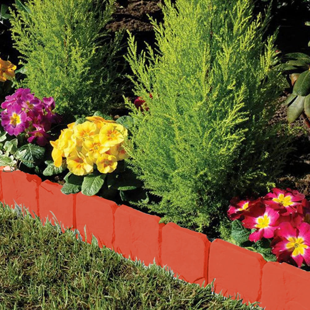 10pcs Garden Landscape Edging Borders Insert Plastic Lawn Edge DIY