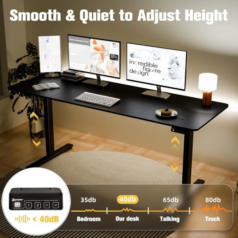 Electric Standing Desk 67 Inch Height Adjustable Sit Stand Home Office