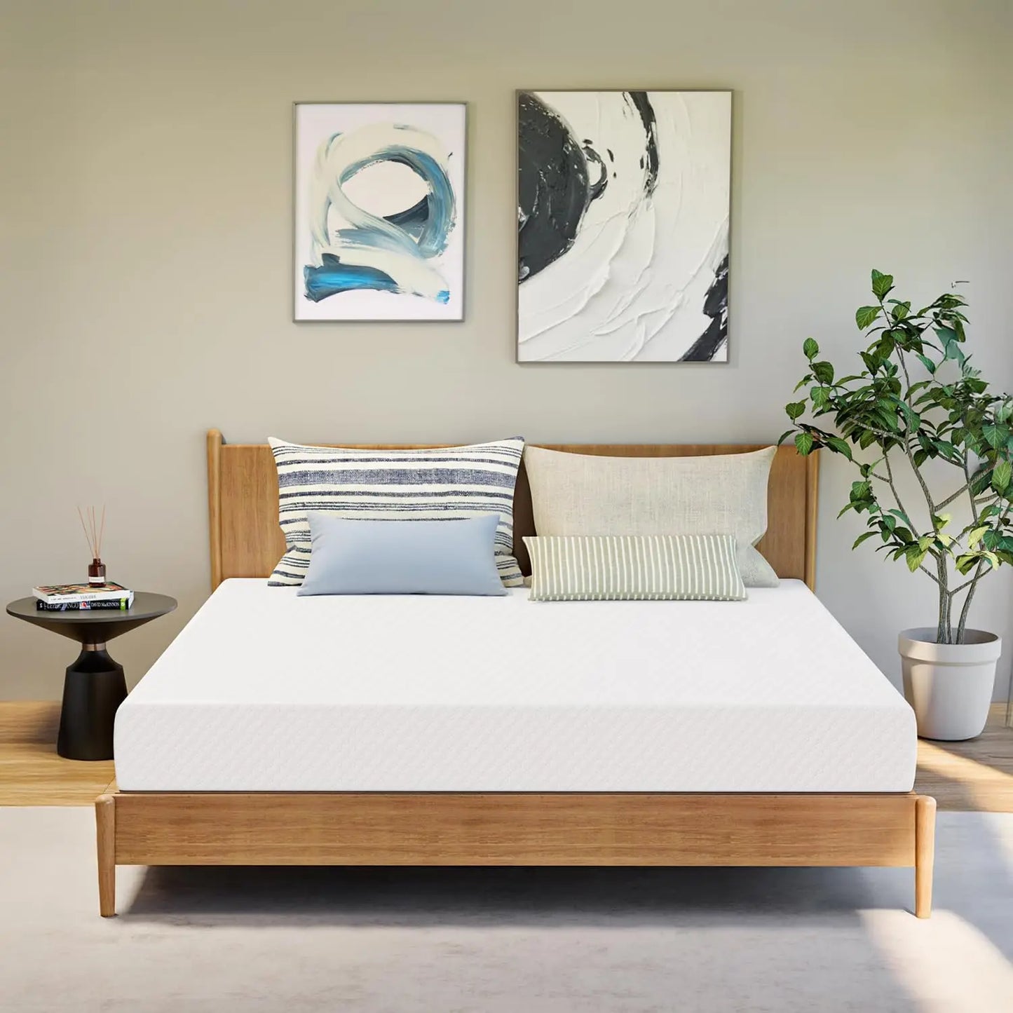 Ljustra King Green Tea Cooling Gel Memory Foam Mattress 8-14 Inch