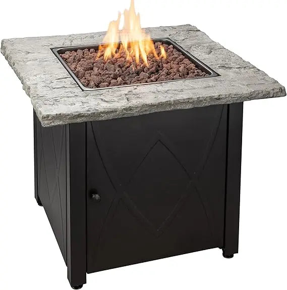 30 Inch Propane Gas Outdoor Fire Table with Stainless Steel Top