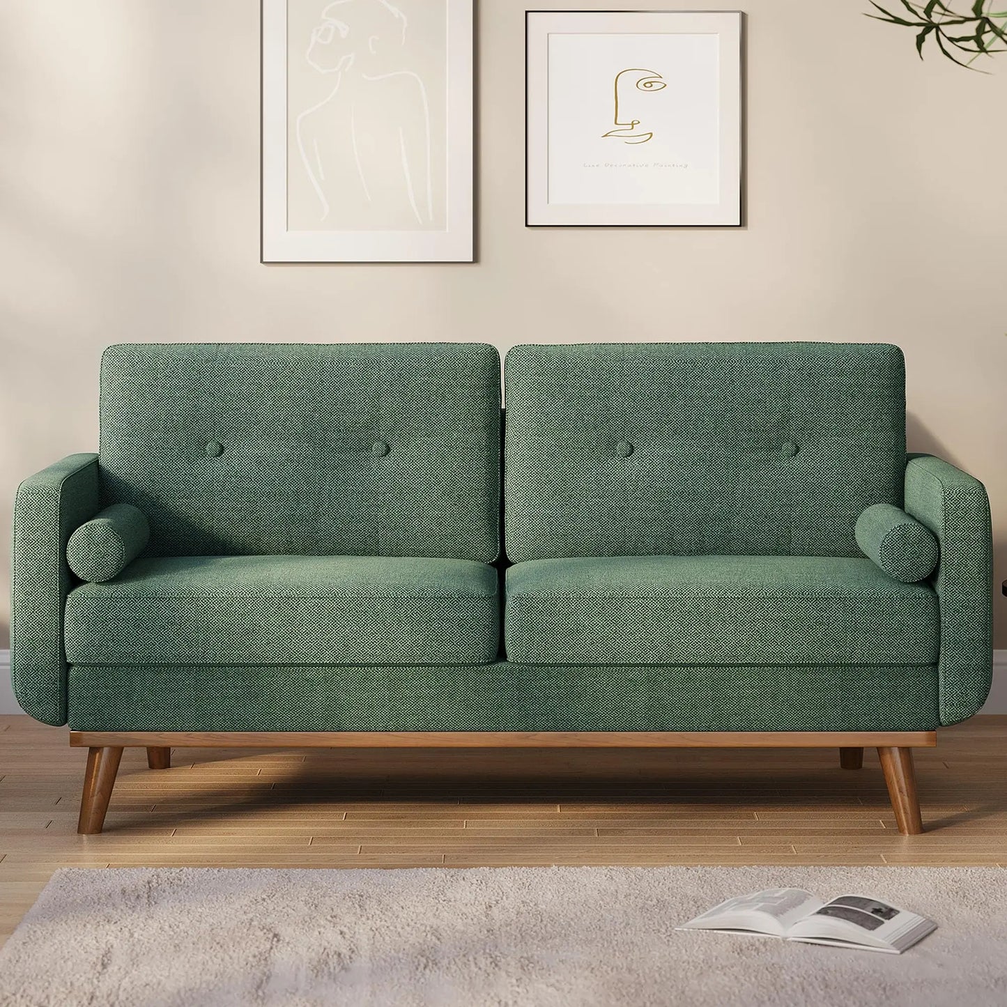 Ljustra 65 Inch Mid Century Modern Loveseat Sofa for Living Room