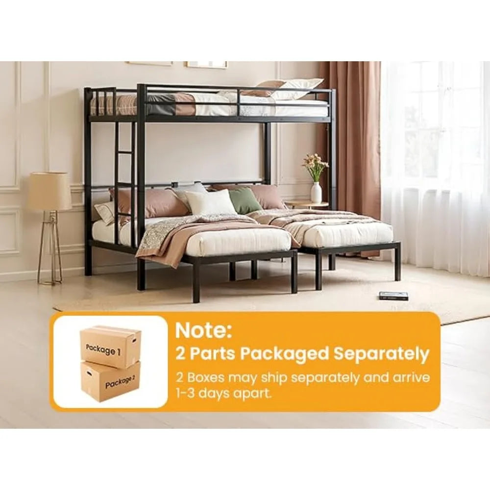 Heavy Duty Triple Bunk Bed Twin Over Twin Over Twin Metal Frame for 3