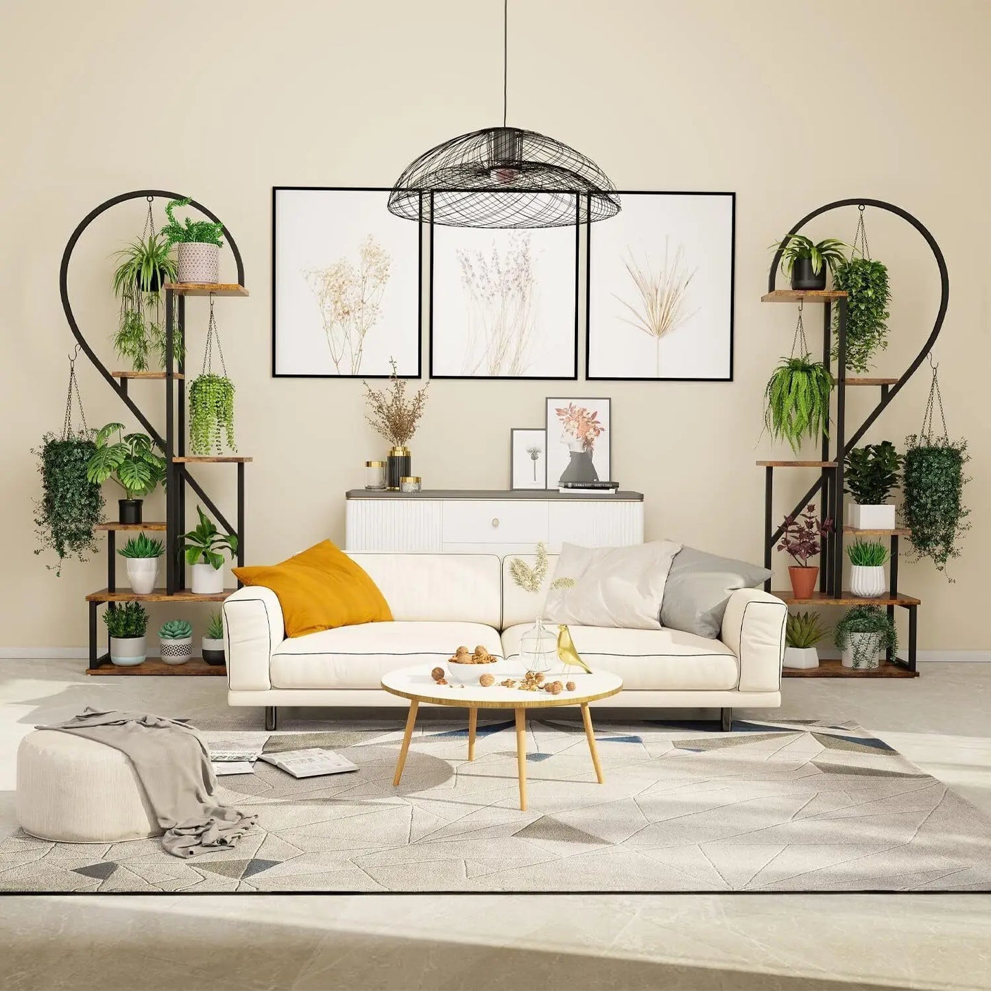 6 Tier Heart Shaped Plant Stand Storage Rack for Garden Living Room