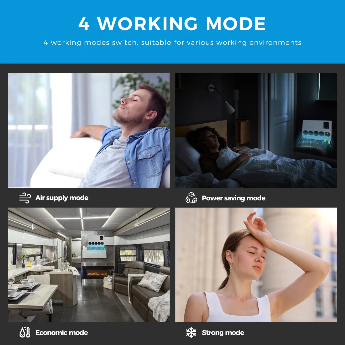 12V 24V Rooftop Air Conditioner for RV Truck Camper Van Caravan