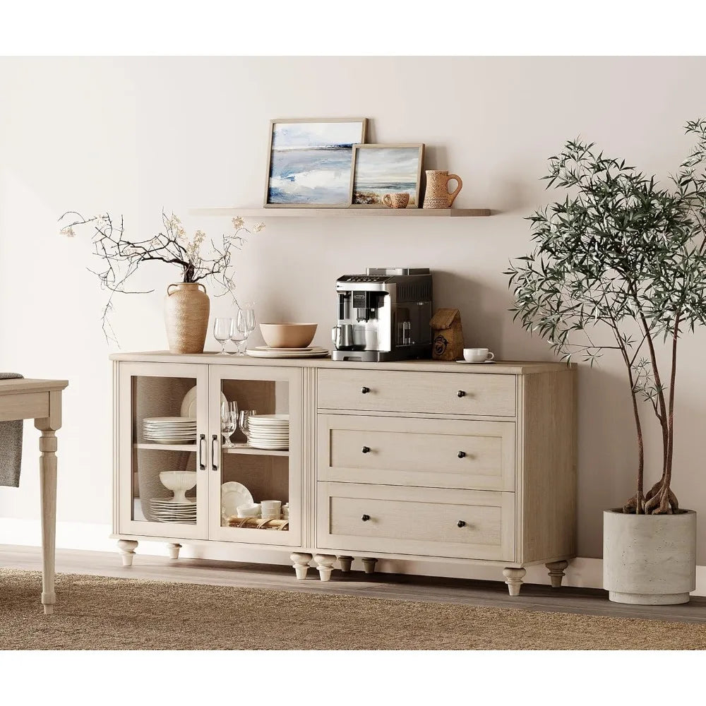 Ljustra Sideboard Cabinet Bar Hutch Modern Farmhouse Buffet Storage