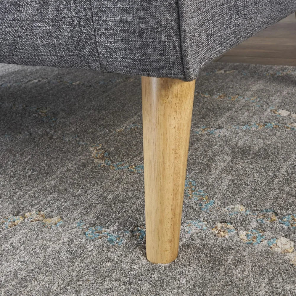 Ljustra Mariah Mid Century Modern Loveseat Grey Fabric Sofa