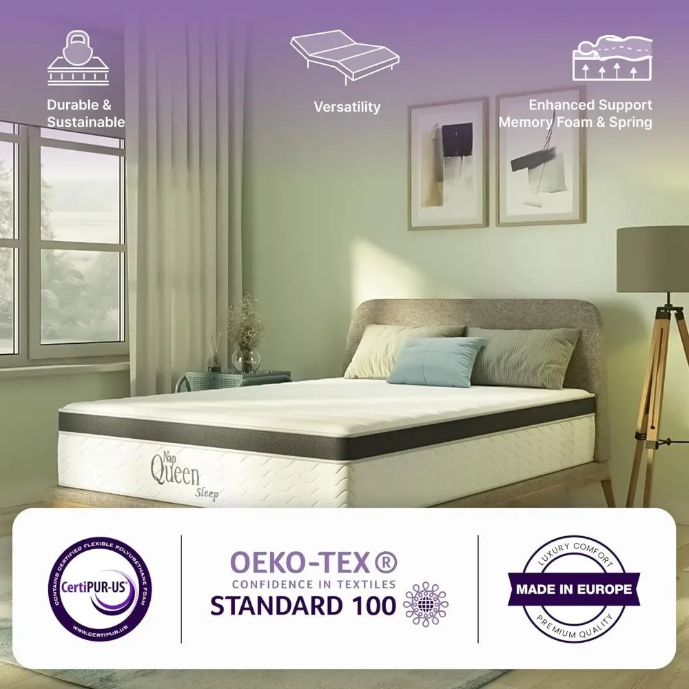 Ljustra Twin Size Maxima Hybrid Mattress Cooling Gel Memory Foam Innerspring