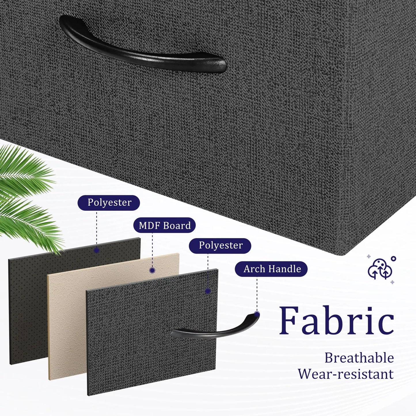 5 Drawer Wide Storage Dresser Chest of Drawers Fabric Organizer