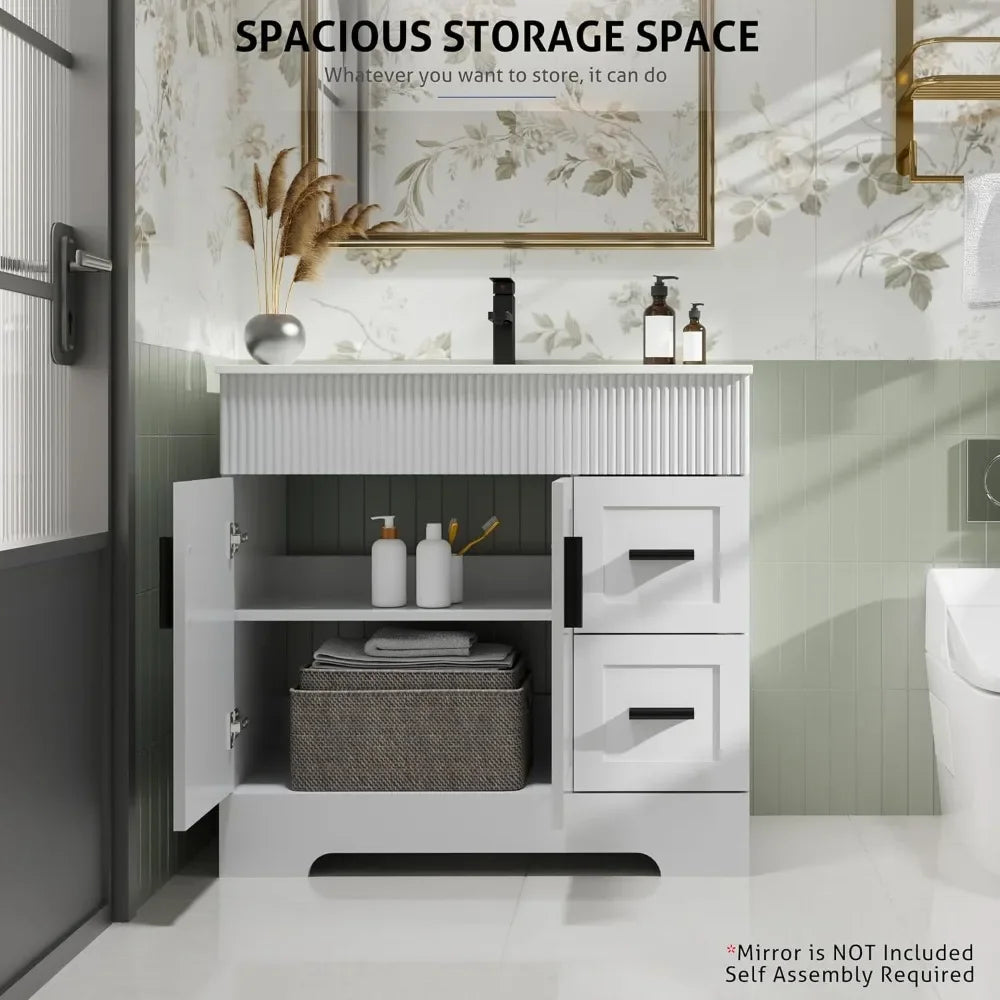 36 Inch Modern Bathroom Vanity Sink Combo with Undermount Single Sink