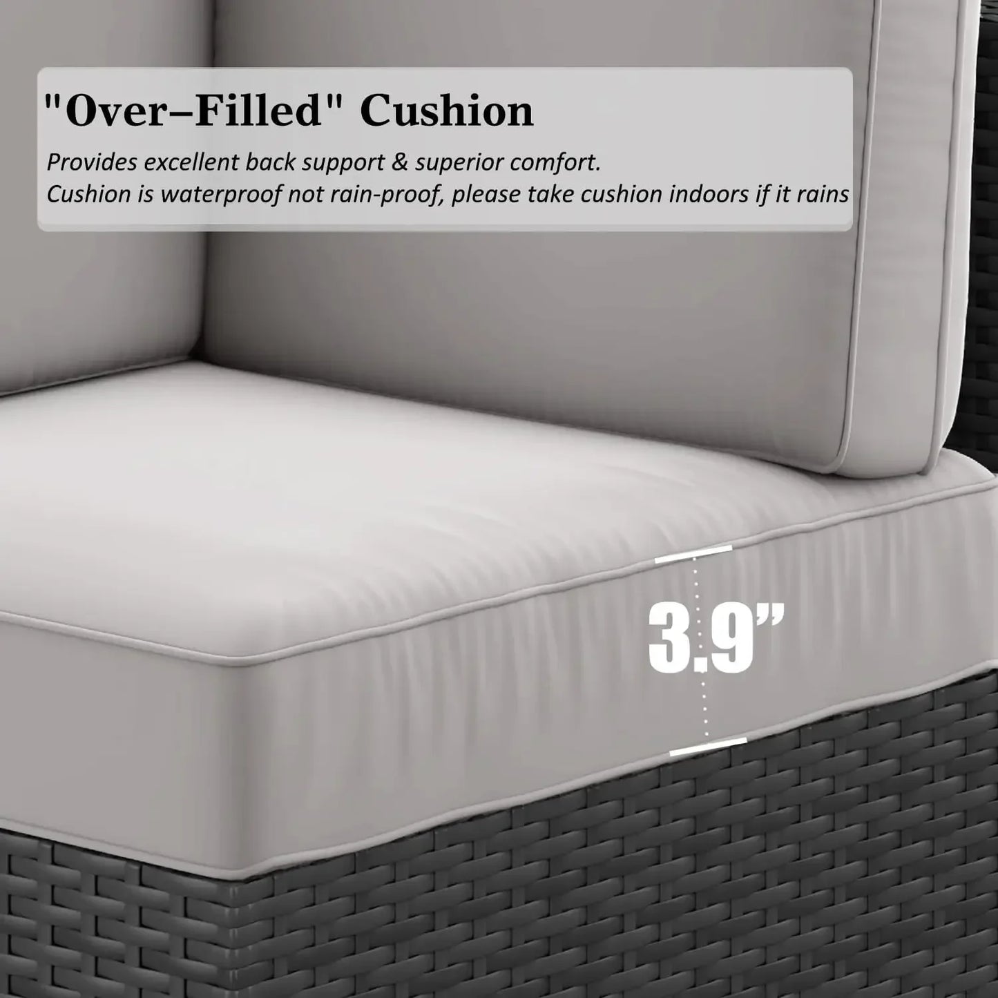 15 Piece Patio Furniture Set with Fire Pit Table Outdoor Sofa Set