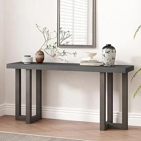 60 Inch Elegant Console Table Acacia Veneer Entryway Side Table
