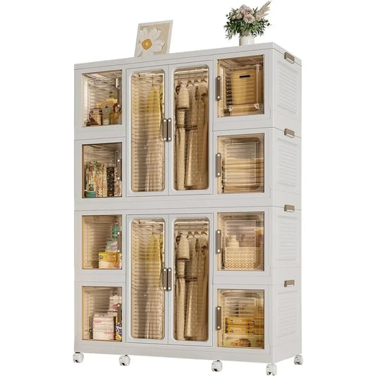 Portable Wardrobe Closet Organizer Collapsible Storage for Clothes