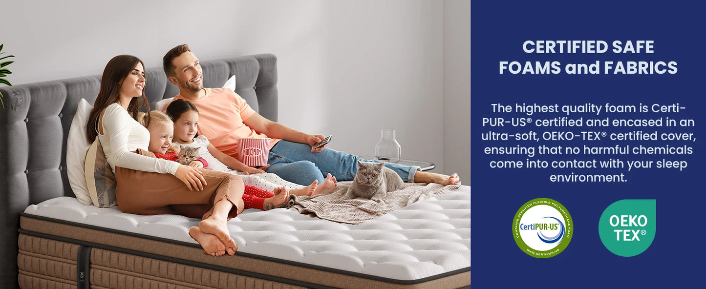 Ljustra 12 Inch Hybrid Gel Memory Foam Mattress Queen King Size