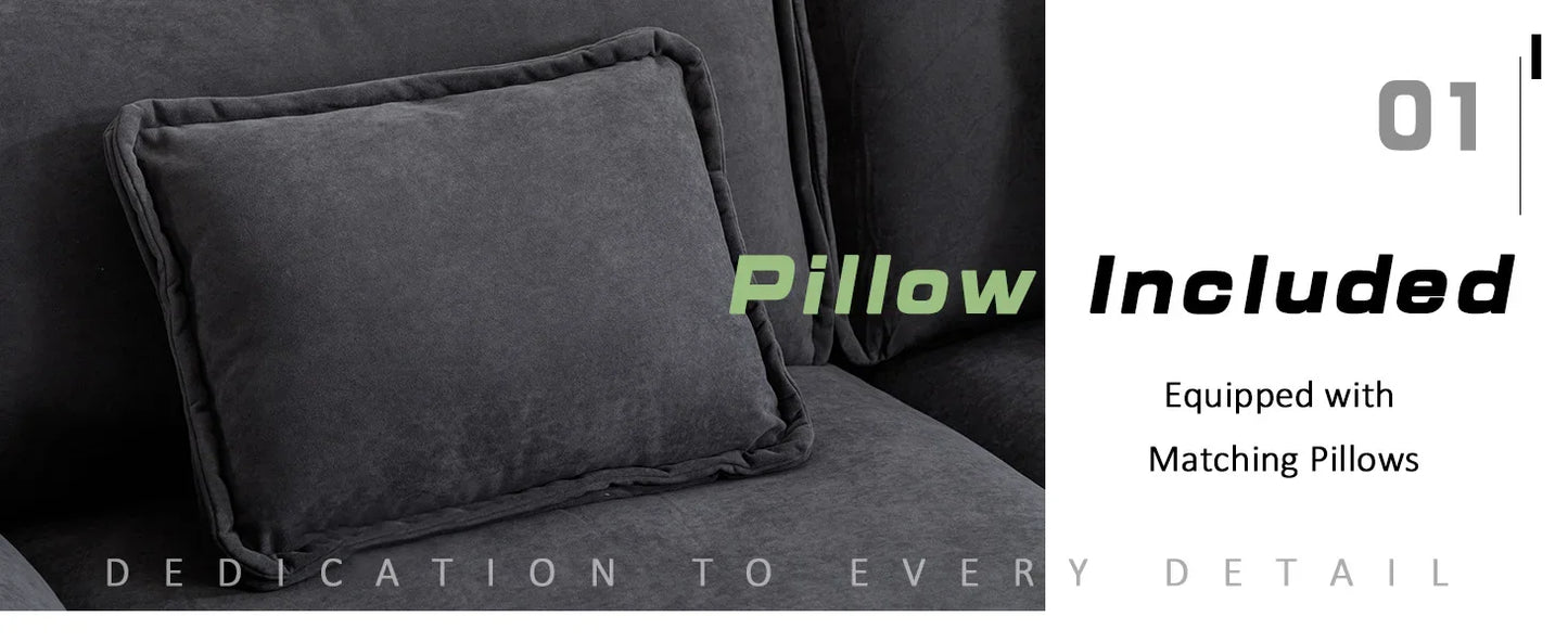 Ljustra Comfy Cloud Sectional Sofa with Pillows for Living Room