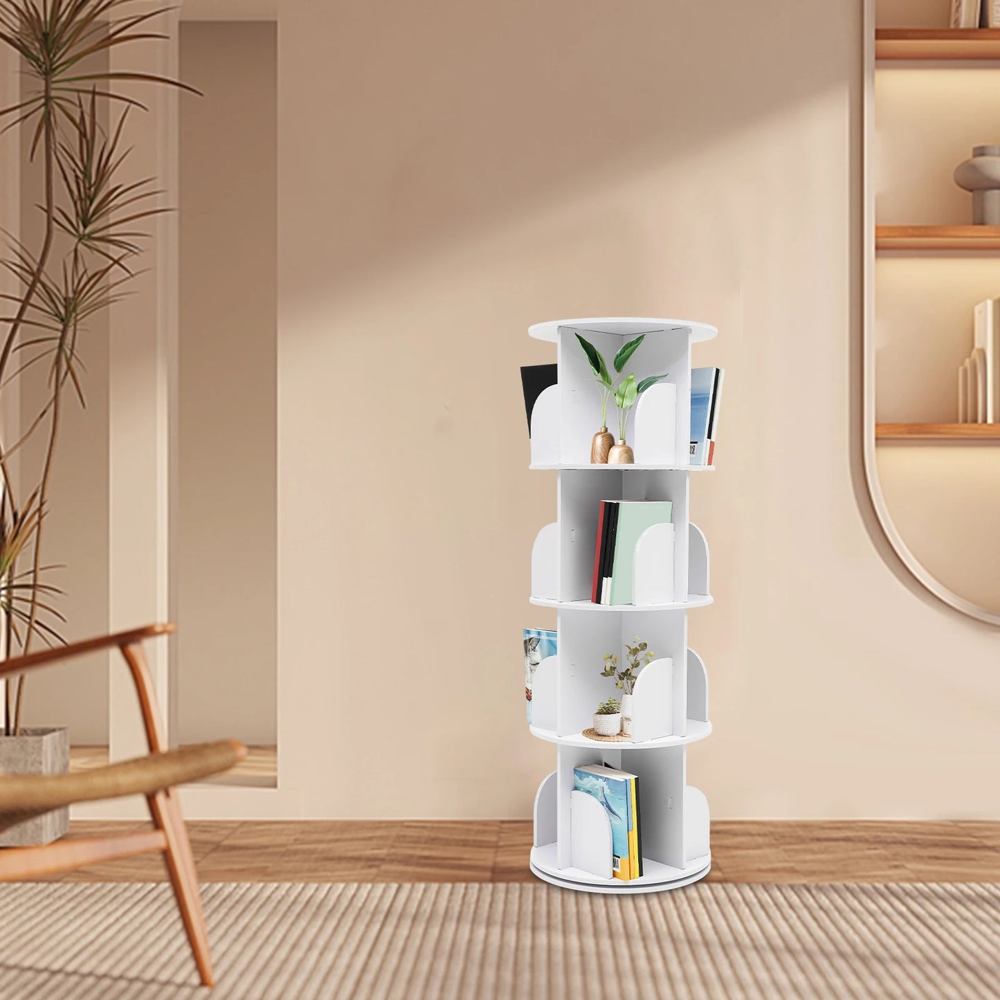 Ljustra 360° Rotating Bookcase Silent Smooth Design Multi-Layer Shelf