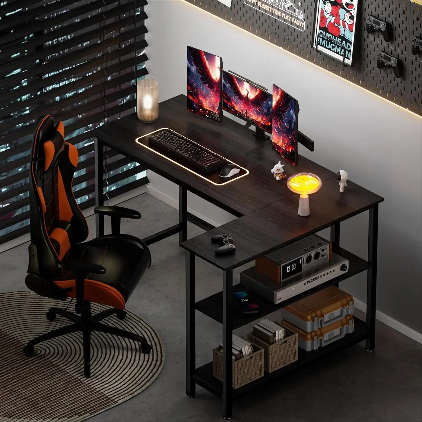 L Shaped Desk Home Office Computer Desk Gaming Desk Corner Table