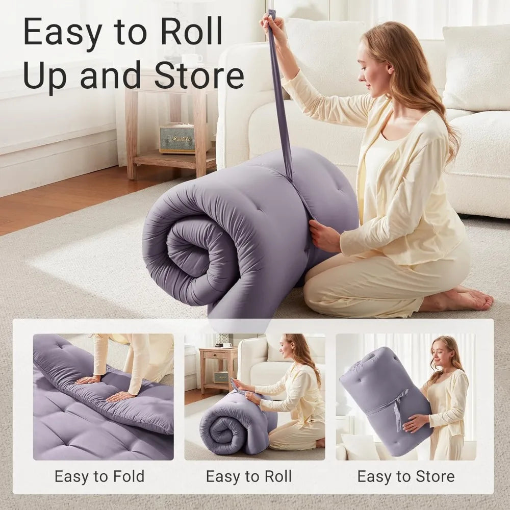 Ljustra Japanese Floor Mattress Queen Size 60"x80" Portable Foldable Futon