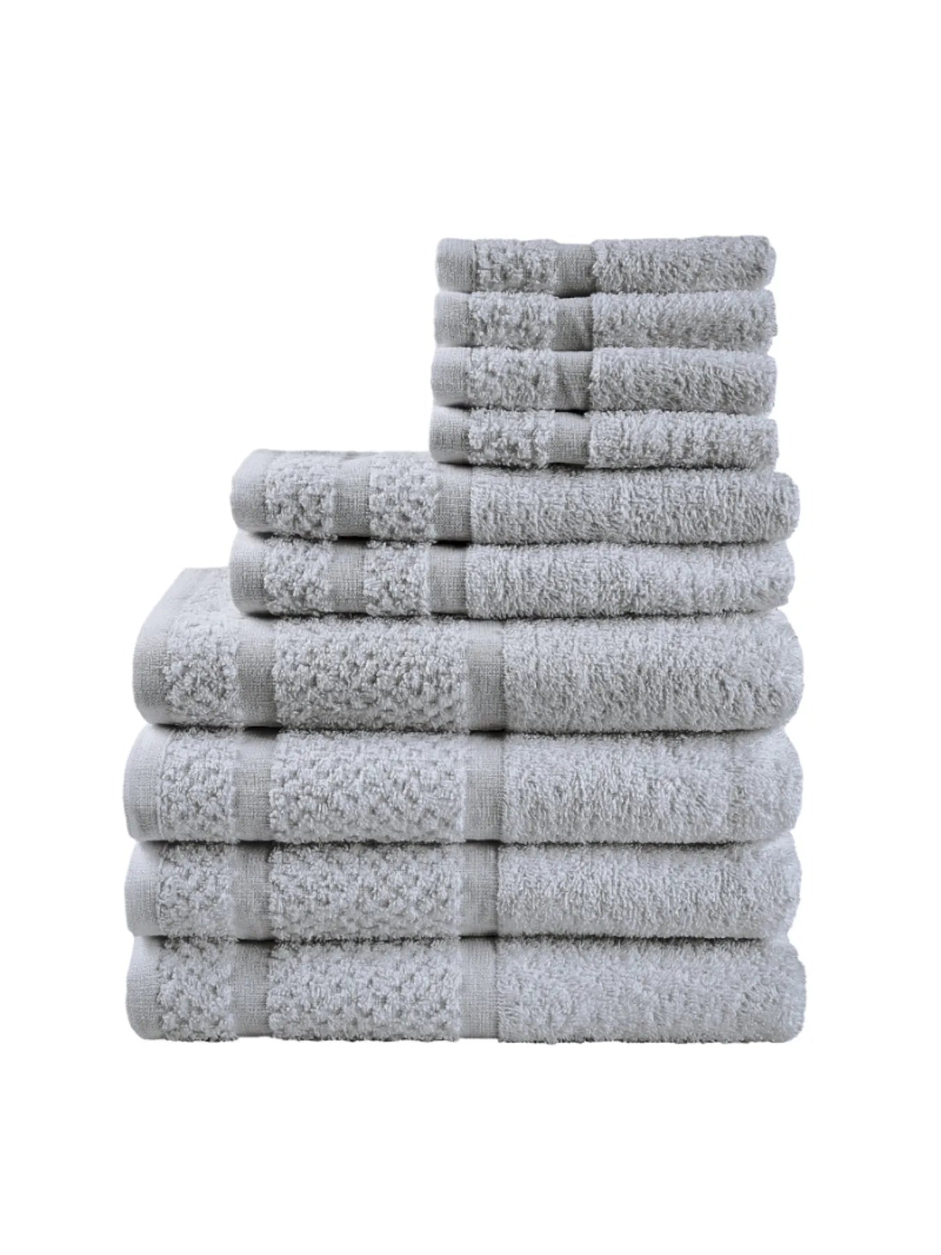 10 Piece Soft Cotton Towel Set Quick Dry Absorbent Durable Bathroom