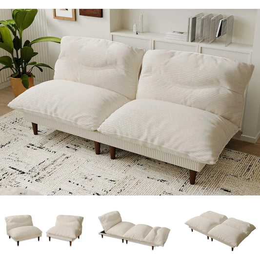 Ljustra Futon Sofa Bed 4 in 1 Convertible Sleeper Couch Adjustable