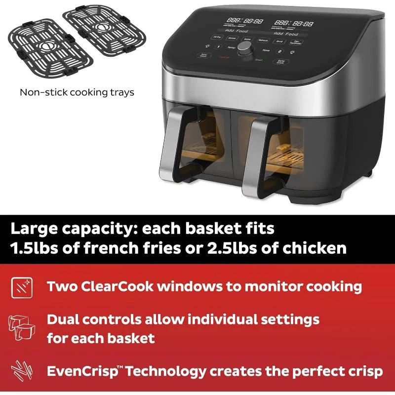 Ljustra Instant Pot Vortex Plus XL 8QT ClearCook Air Fryer 8-in-1 Functions