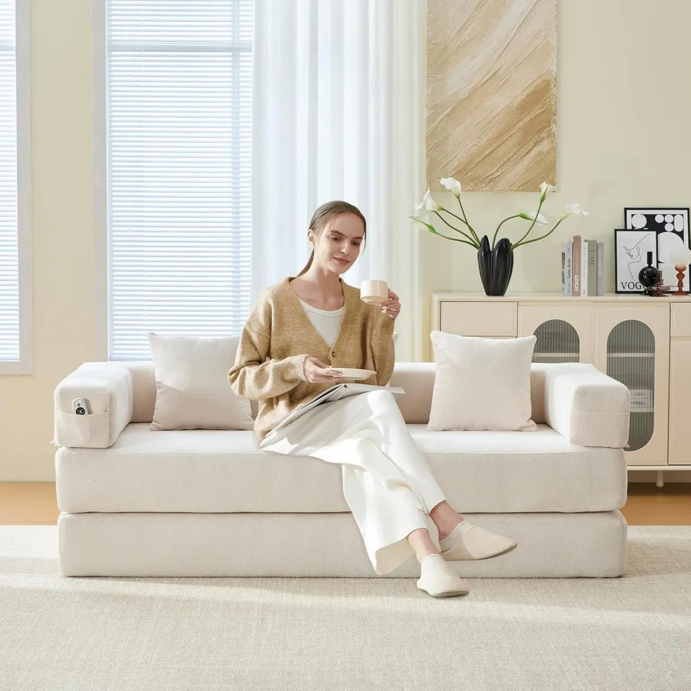 Comfy Convertible Folding Mattress Couch Floor Sofa Bed Lounge