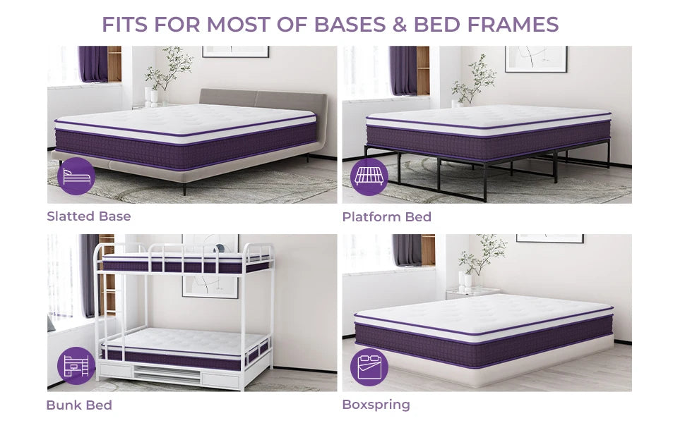 Ljustra 12 Inch Hybrid Full Mattress Plush Foam Individually Pocketed Coils