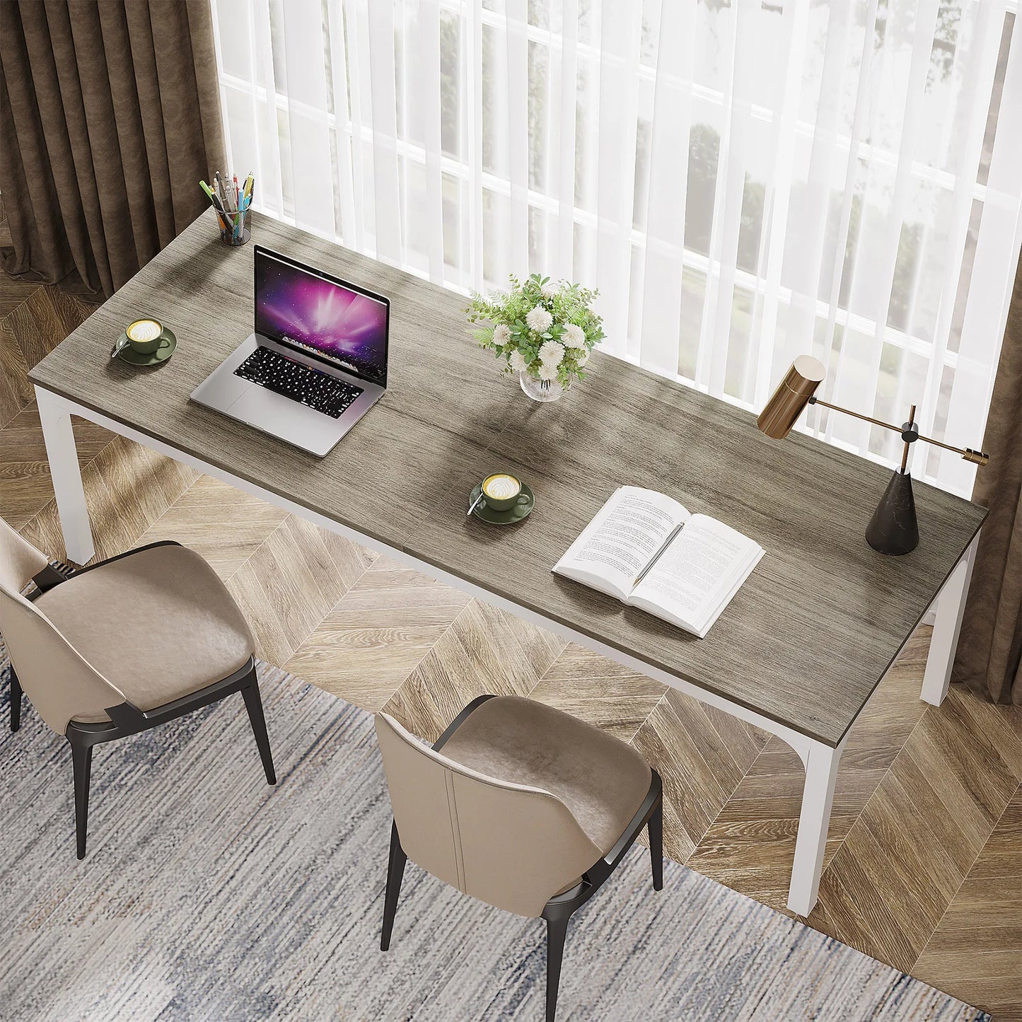 Ljustra 78.7 Inch Extra Long Computer Desk for Home Office Workstation