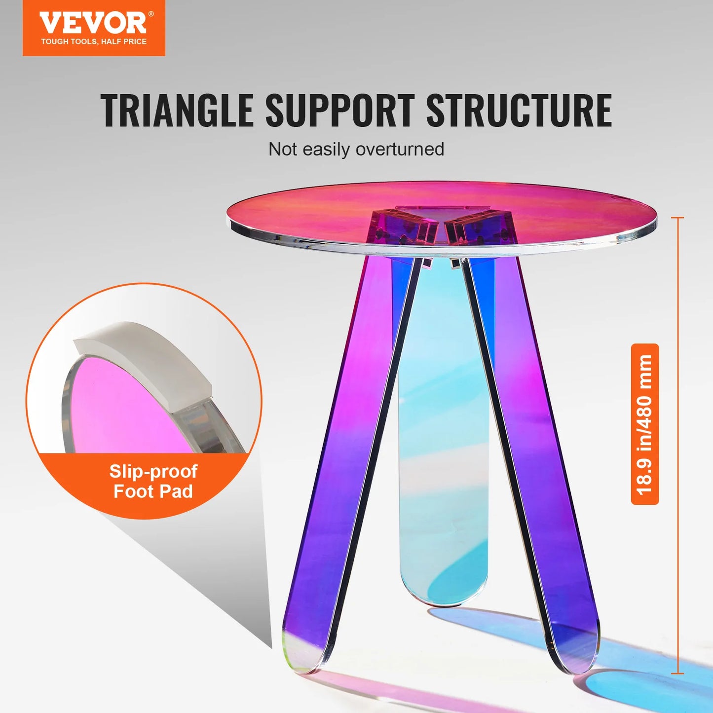 Ljustra Round Acrylic Side Table Modern Minimalist Coffee Table