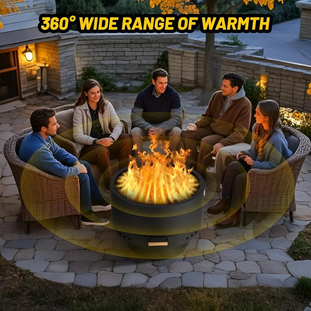 Smokeless Firepit 26 Inch Wood Burning Fire Pit 360 Degree Airflow