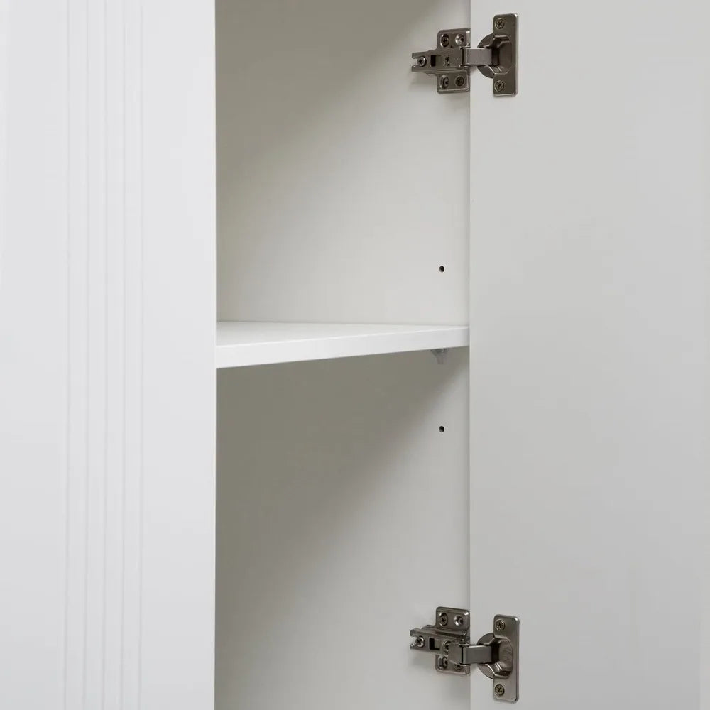 White Sideboard Buffet Storage Cabinet 3 Drawers 2 Doors Kitchen Entryway