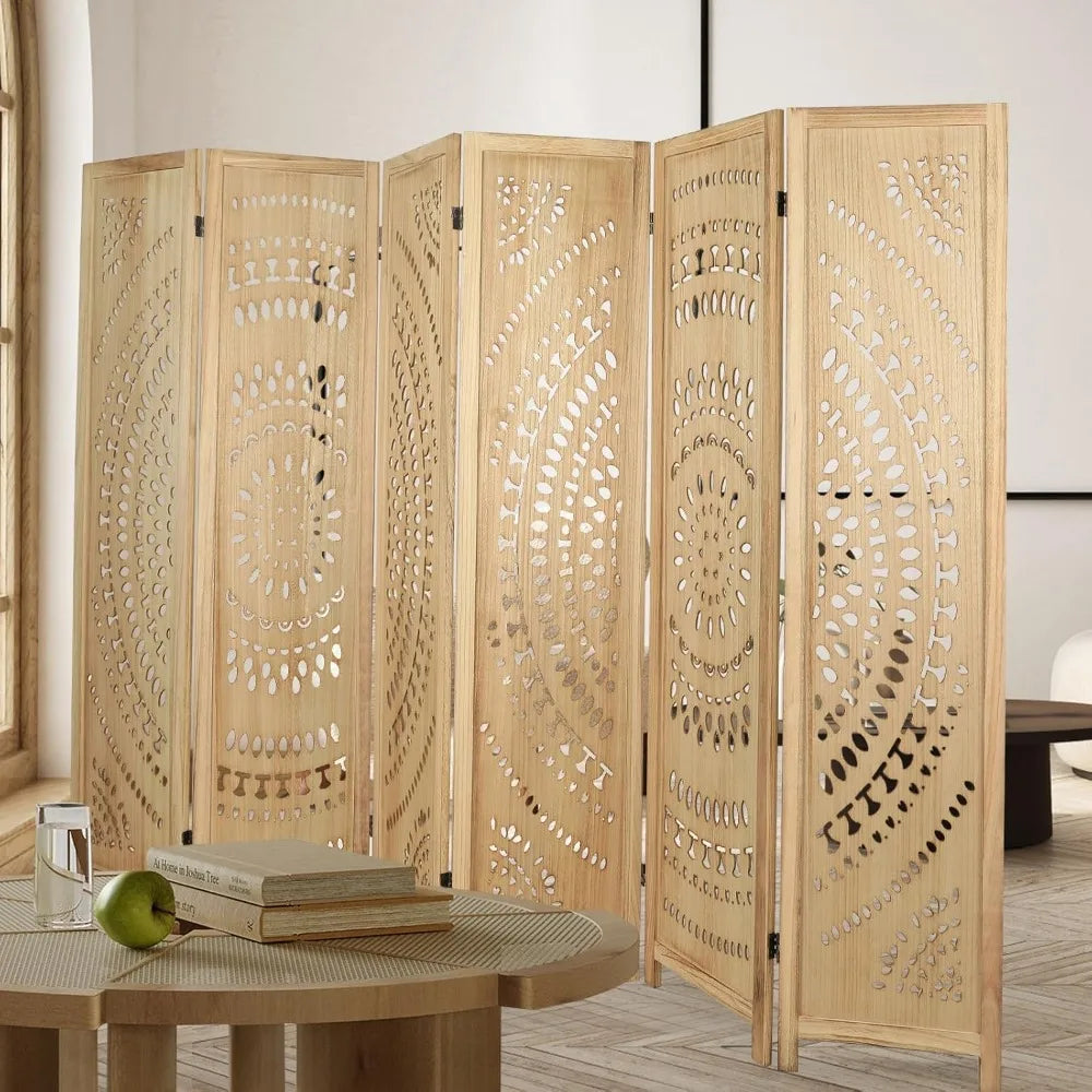 Babion 6 Panel Room Divider Folding Privacy Screen Portable Wall Divider