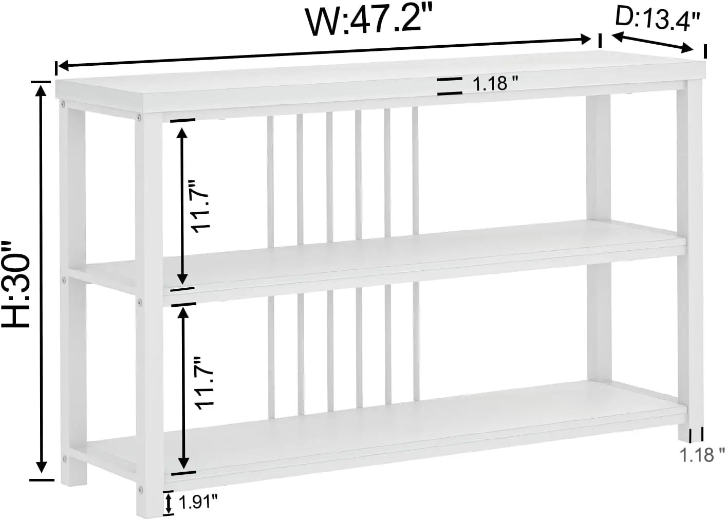 Modern 3 Tier Console Table Entryway Foyer Sofa Table Living Room Storage