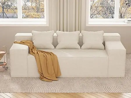 Modern 3-Seater Sofa Couch Hybrid No Assembly Required Cat Scratch Resistant
