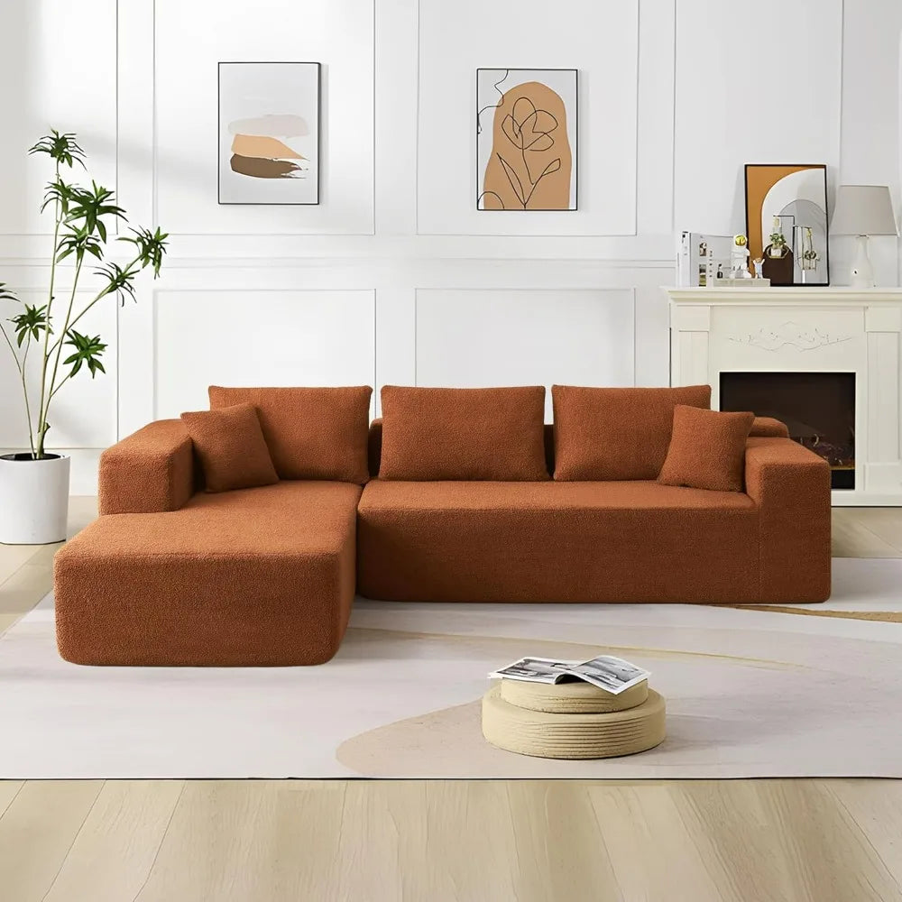 Modern L-Shape Modular Sectional Couch with Chaise Lounge