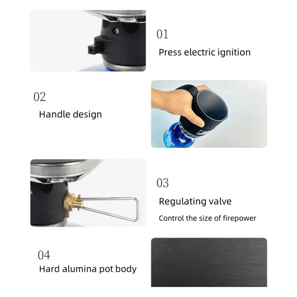 Ultralight Portable Camping Stove System Heat Collecting Pot Burner