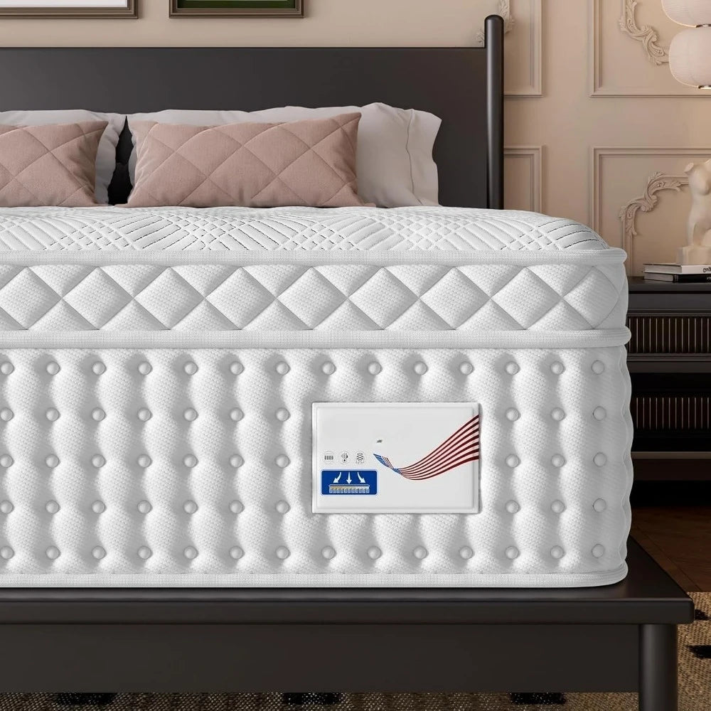 Ljustra Medium Plush Queen Hybrid Mattress for Pressure Relief