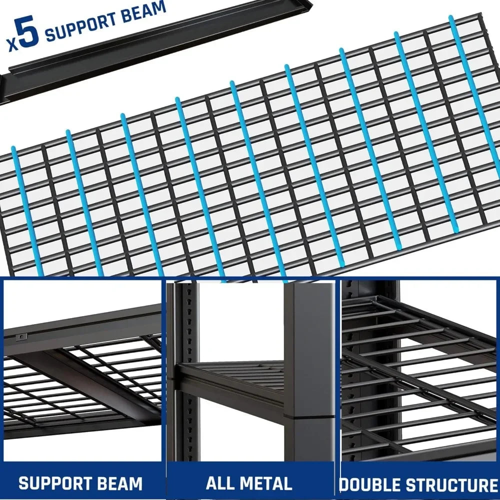 Heavy-Duty 67 Inch 5-Tier Garage Shelving Unit 3500 LBS Capacity