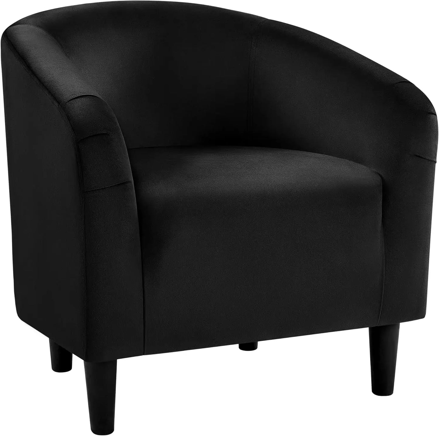 Living Room Velvet Accent Barrel Chair with Armrest for Bedroom