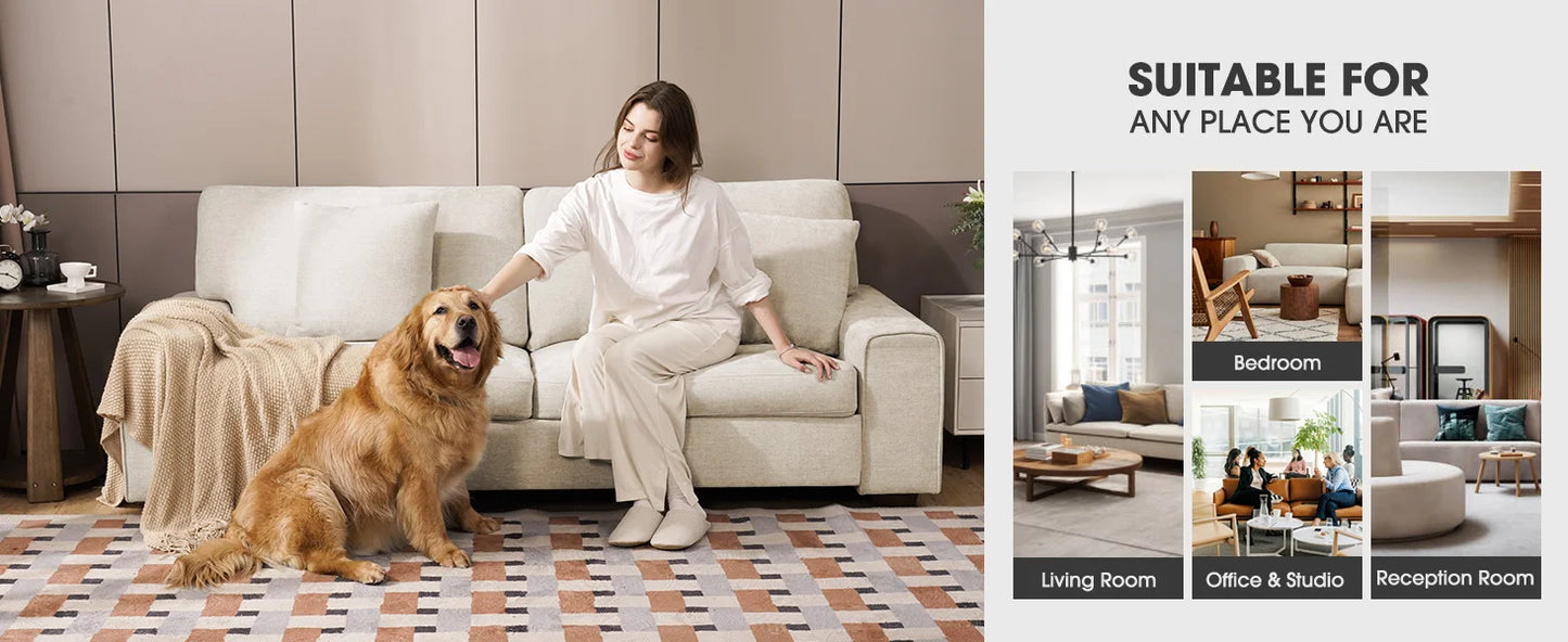 Modern Loveseat Sofa Chenille Recliner Removable Cover Spring Cushions