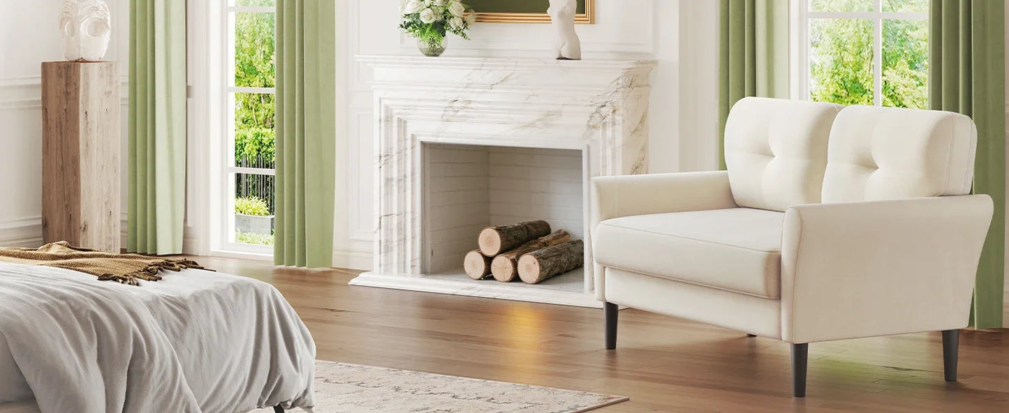 48 Inch Loveseat Sofa Soft Velvet Couch for Living Room Bedroom