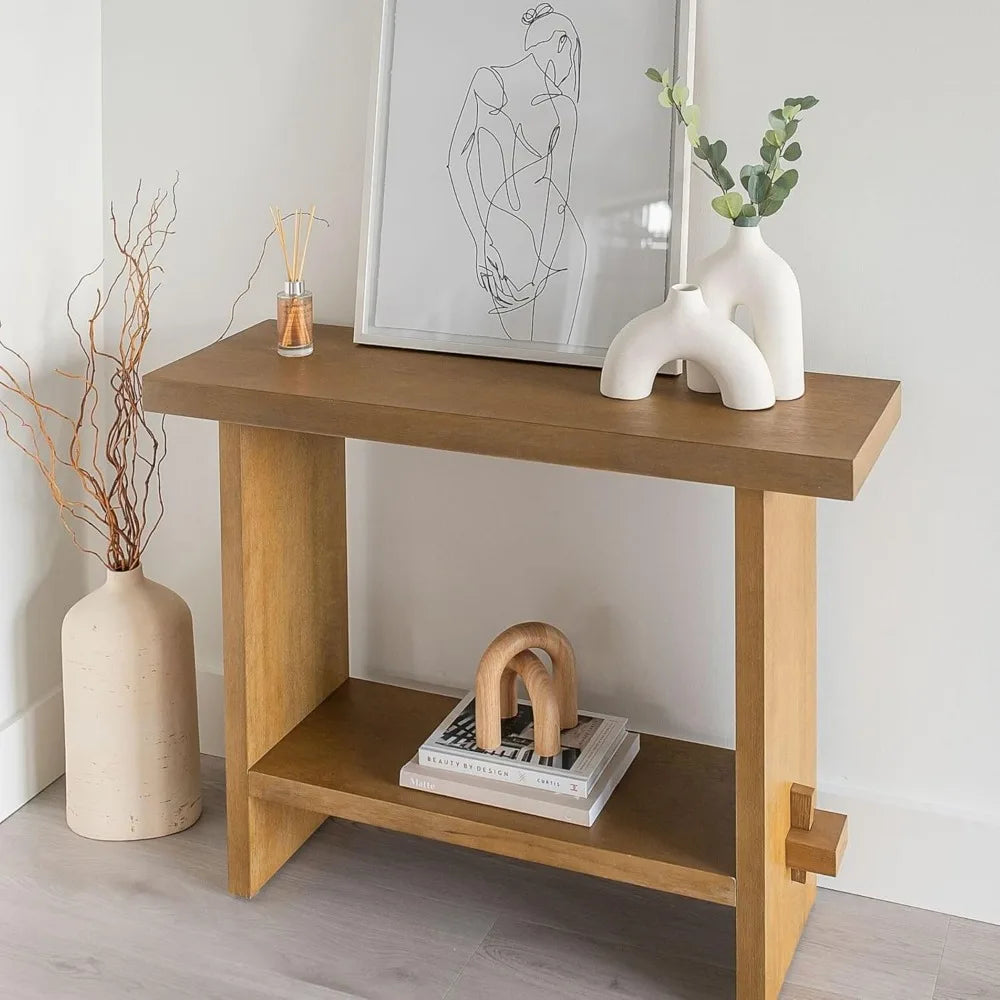 Virgo Wood Accent Storage Console Table for Entryway Living Room
