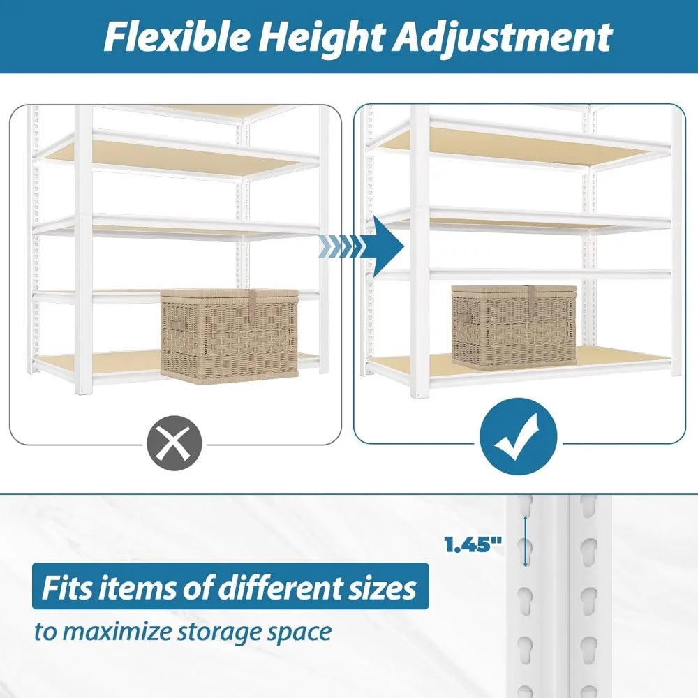 28x12x59 Closet Storage Shelves 5 Tier Heavy Duty Adjustable Garage Shelving