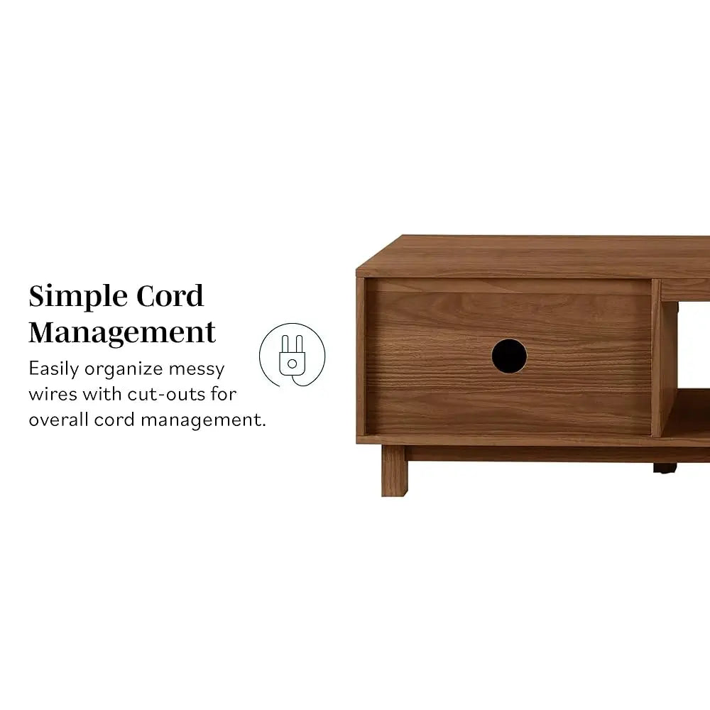 Walton Modern Fluted-Door TV Stand Low Profile for TVs Up to 80 Inch