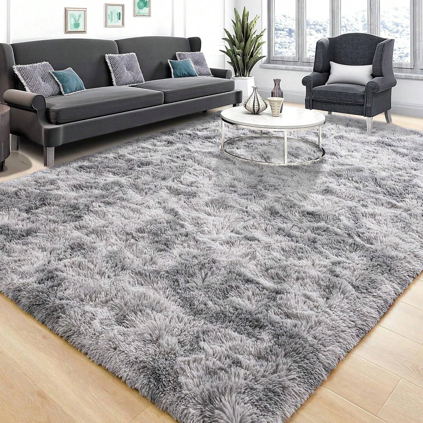 Large Modern Fluffy Carpet Plush Rug for Living Room Bedroom Kids