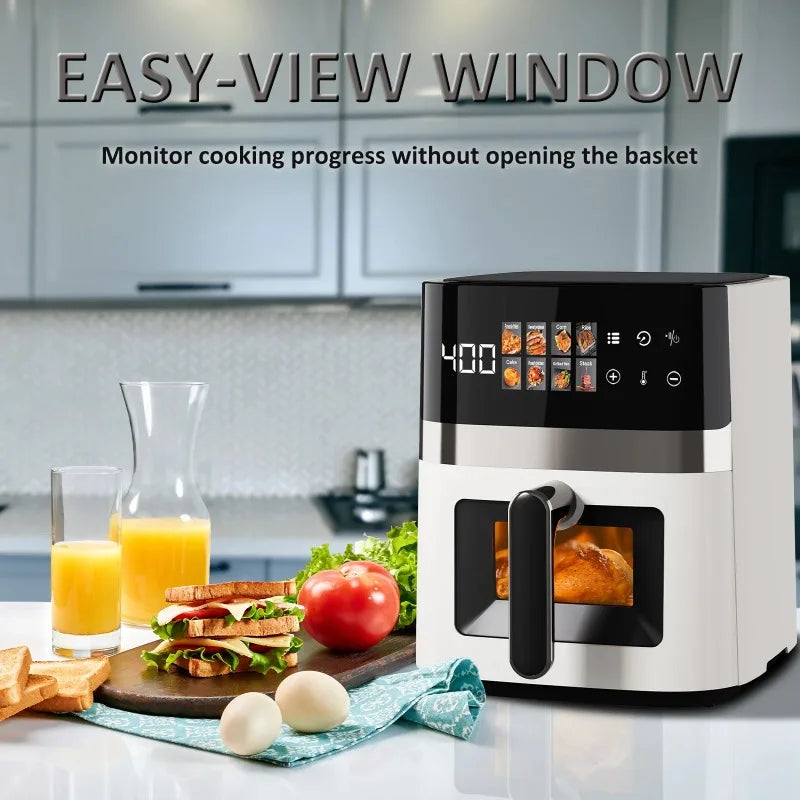Ljustra 6QT Air Fryer 8-in-1 Digital Touchscreen Healthy Cooking
