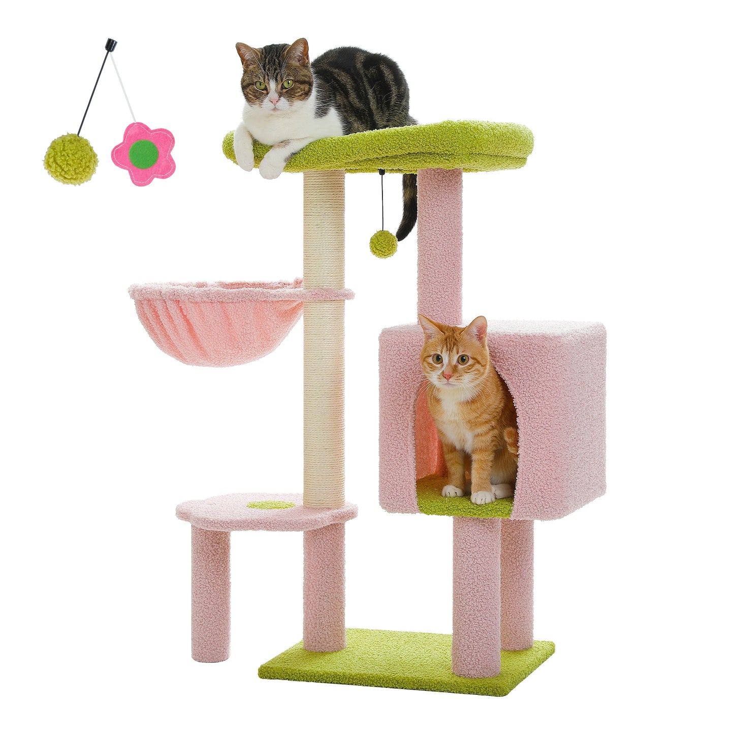 Stable Cat Tree Tower with Scratching Post Hammock Condo for Cats