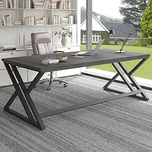Rustic Large Computer Desk Extra Long Industrial Home Office Table