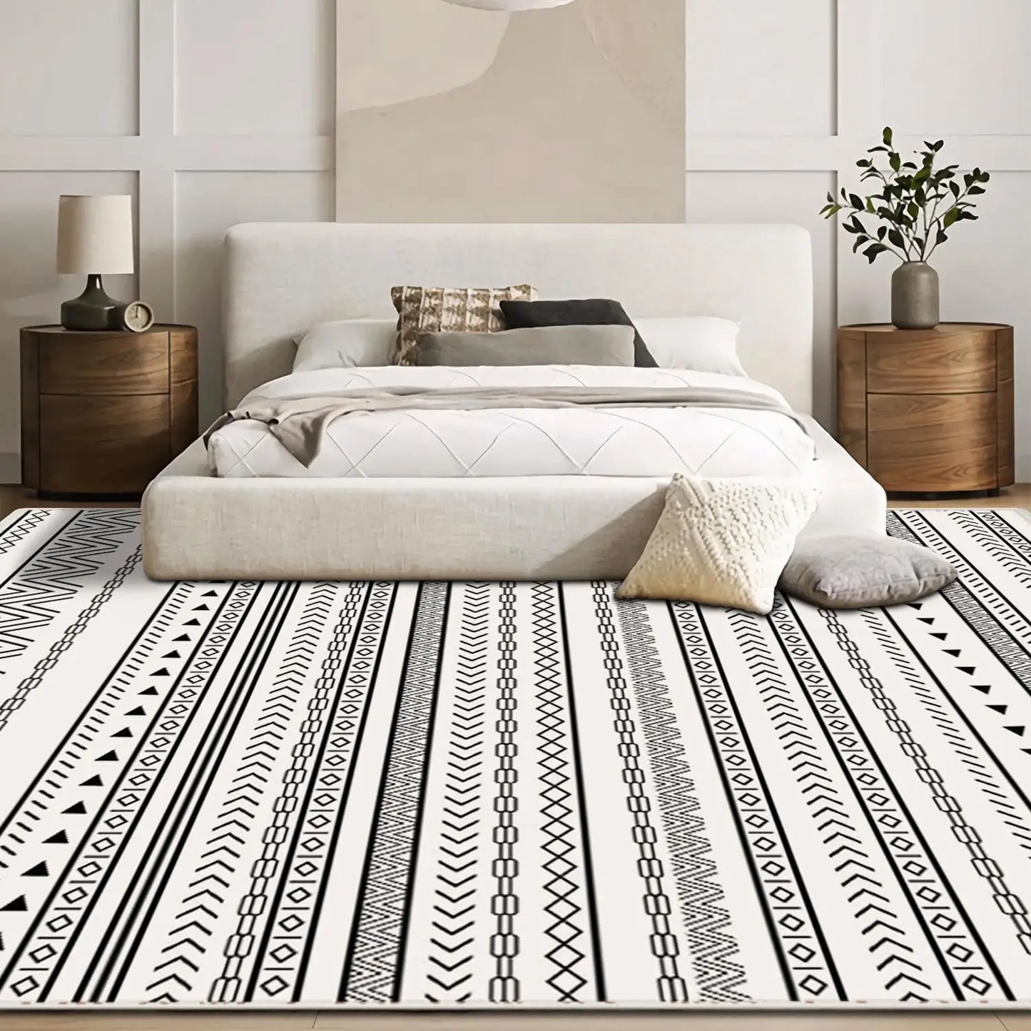 Grey Imitation Cashmere Area Rug 6x9 Feet Soft Non-Slip Washable Carpet