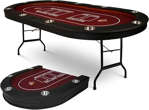 Upgrade Foldable Poker Table for 10 Players Large Casino Table